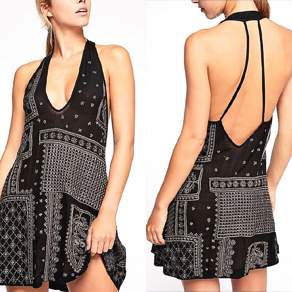 ✨️HP✨️ NWT! Free People Country Nights Embroidered Black Dress, Medium - Picture 5 of 10